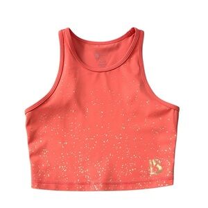 Buffbunny Coral Crop Sports Bra Top with Gold Accents Size Small